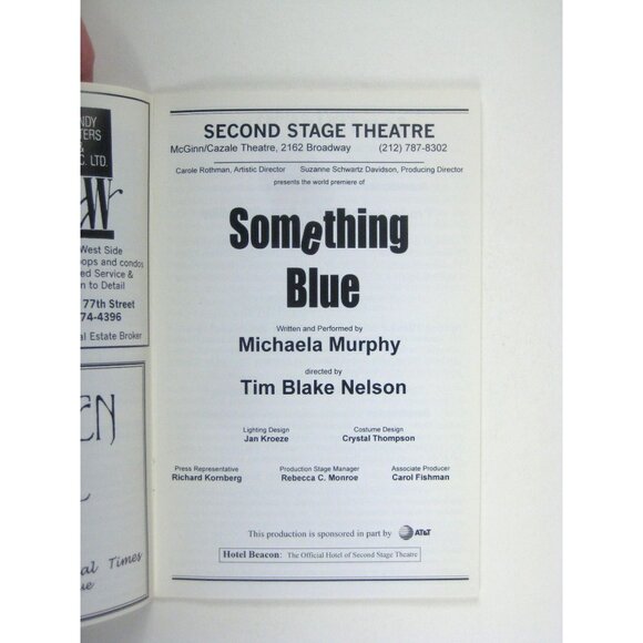 Second Stage Theatre Program 1996 to 97 Something Blue Michaela Murphy Nelson - Picture 2 of 5